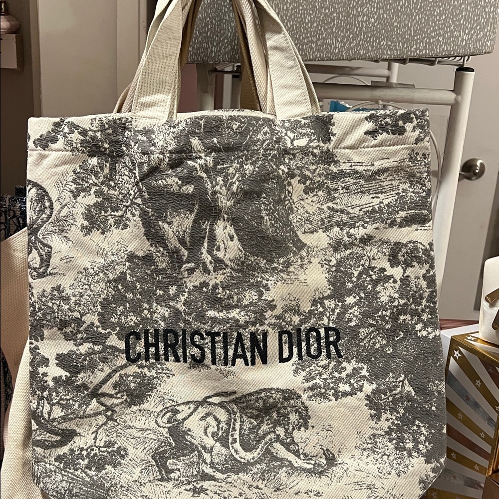Dior Black and Cream Canvas Tote - Picture 4 of 4